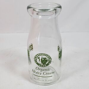 Vintage Milk Bottle Glass Brookside Farm Dairy 5.5 Inch Heavy Cream NO LID